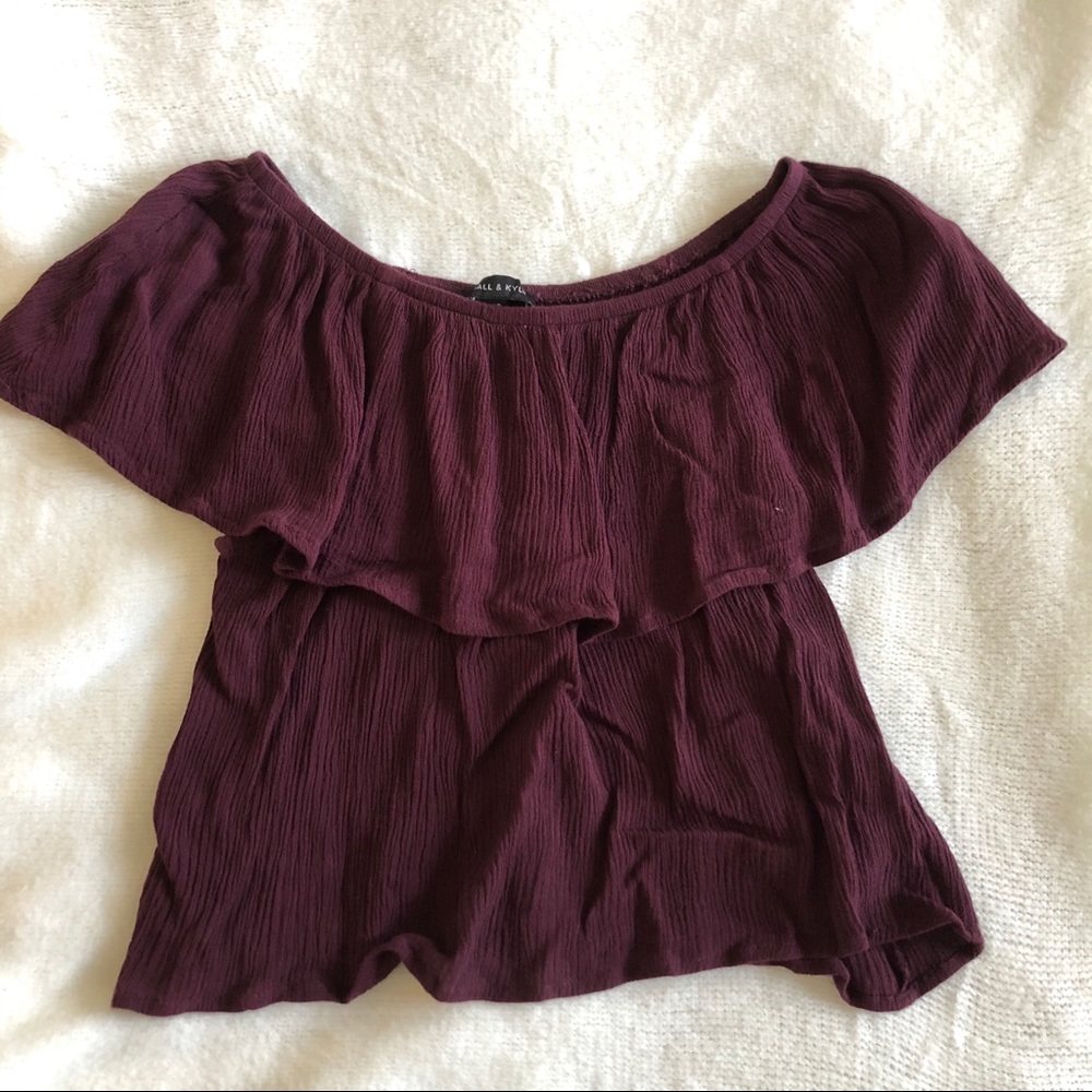 Maroon Off-the-shoulder Top